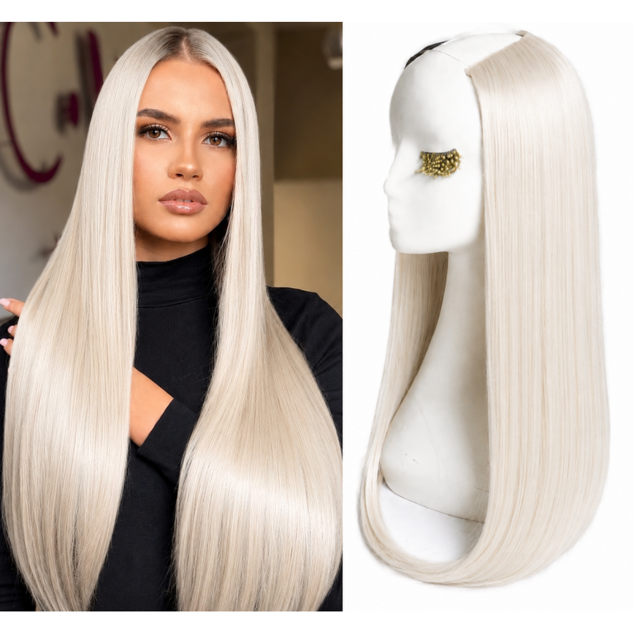 Extensii Front Lace (Semiperuca) DeLuxe Blond Alb